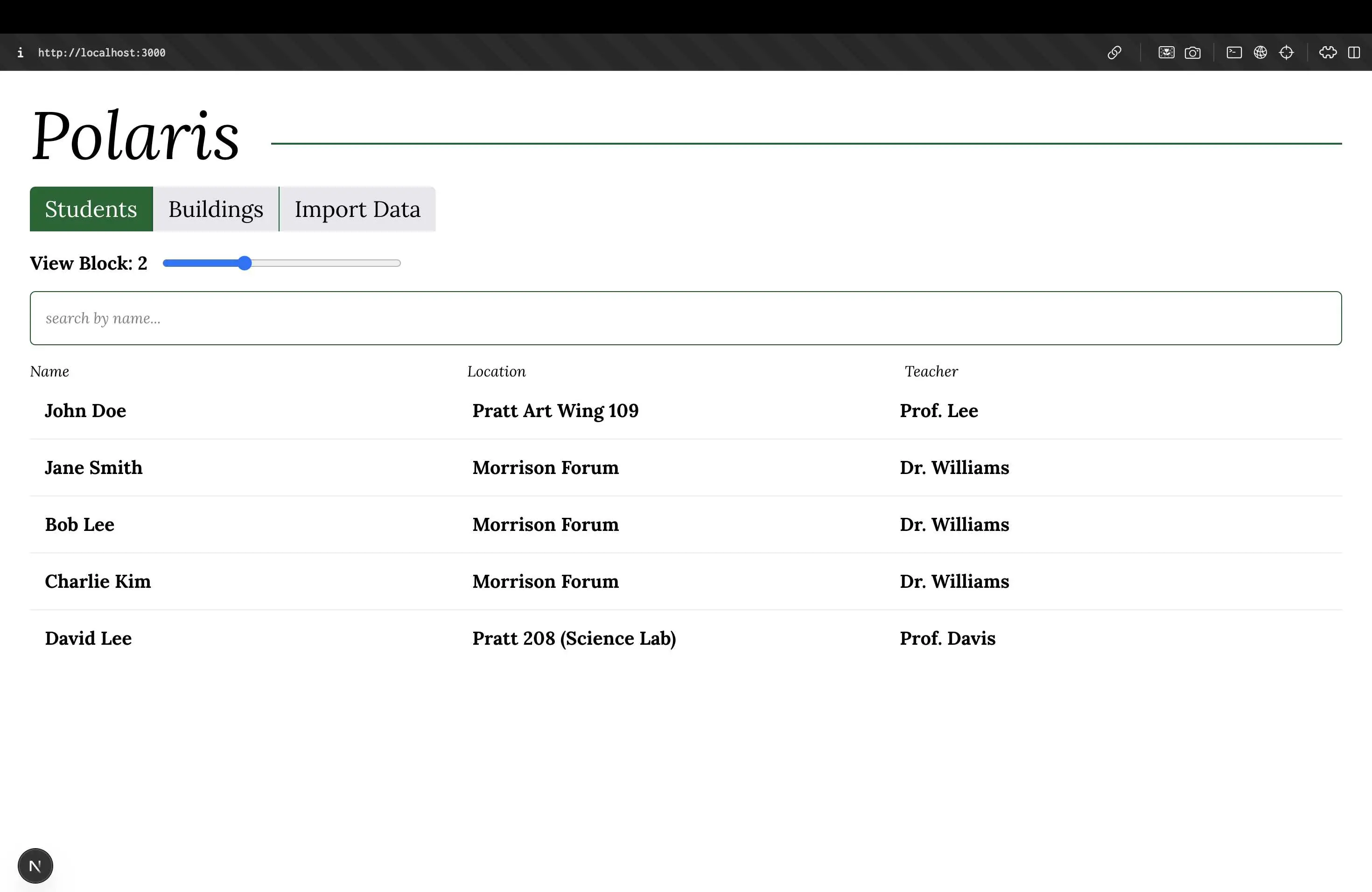 Polaris student management system